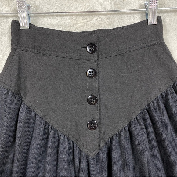 Vintage Kati Mixed Media Southwestern Knit Skirt Side Slit Size Small Black - Picture 5 of 10